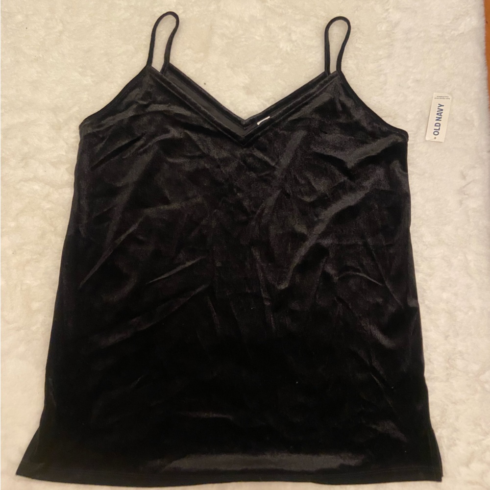 Old Navy Black Velour Tank NWT
